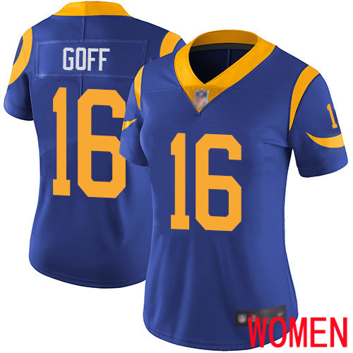 Los Angeles Rams Limited Royal Blue Women Jared Goff Alternate Jersey NFL Football #16 Vapor Untouchable->youth nfl jersey->Youth Jersey
